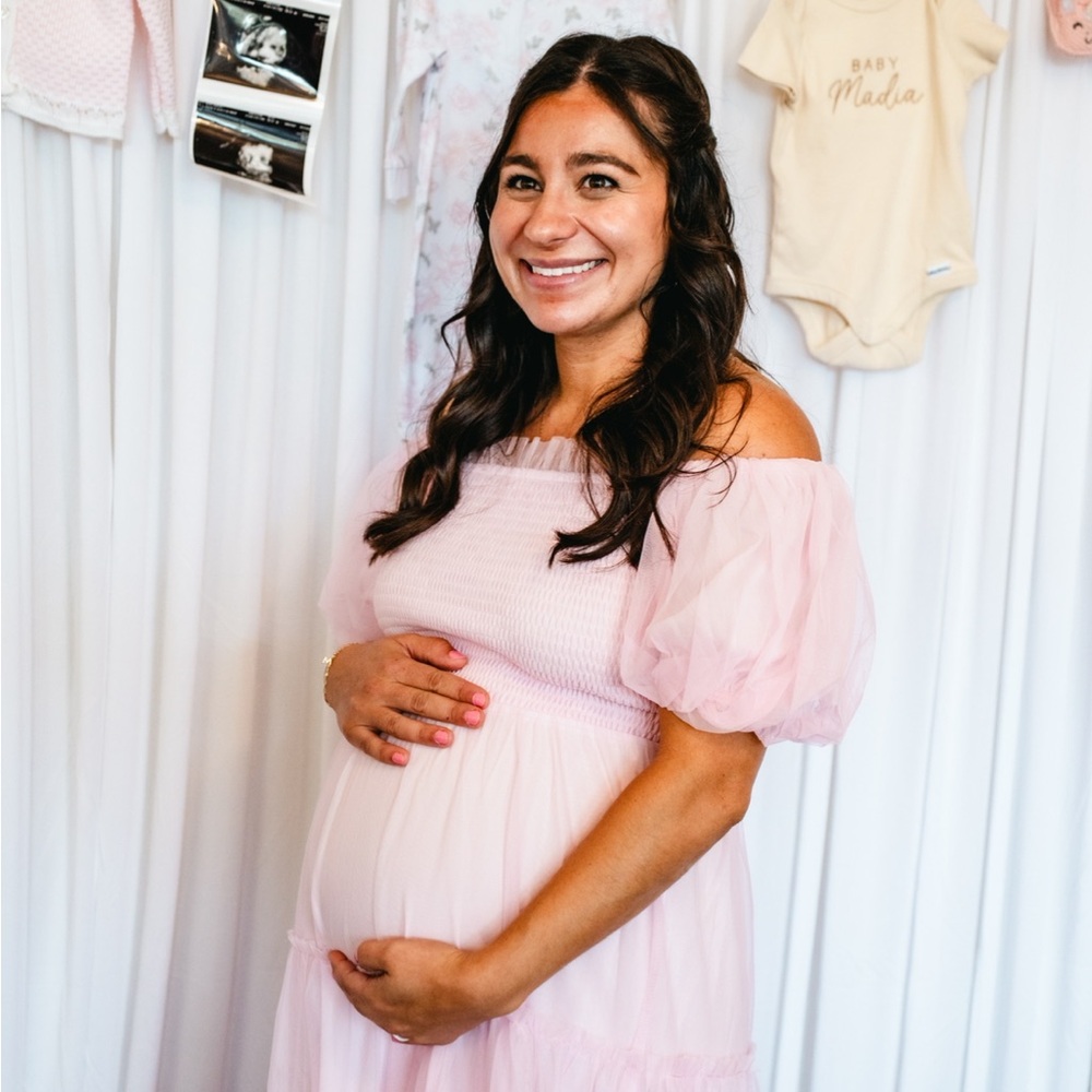 Pinkblush Light Pink Maternity Midi Dress - Picture 3 of 3